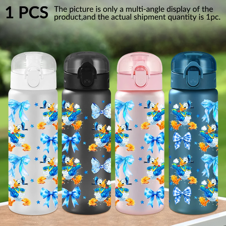 

1Pc Disney Bows Flowers Pattern 26oz Plastic Water Bottle Outdoor Sports Water Cup Birthday/Homecoming Gift