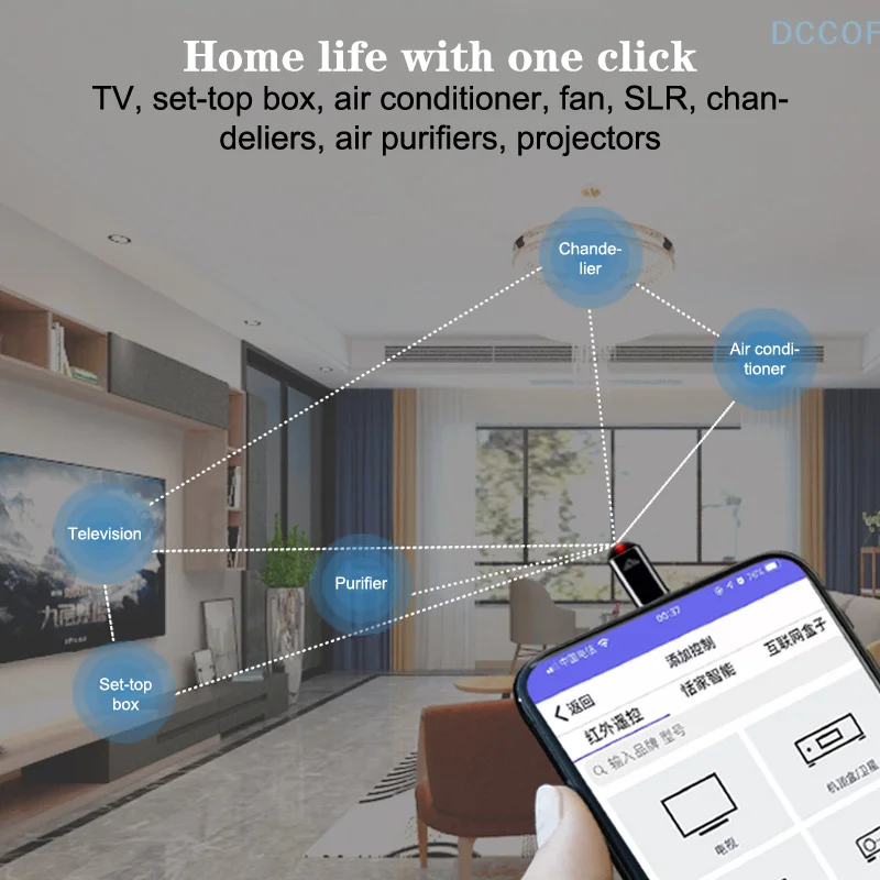 Universal Portable Smart IR Infrared Control Blasters Adapter Mobile Phone Remote Smart Remote For TV Air Conditioner Fan