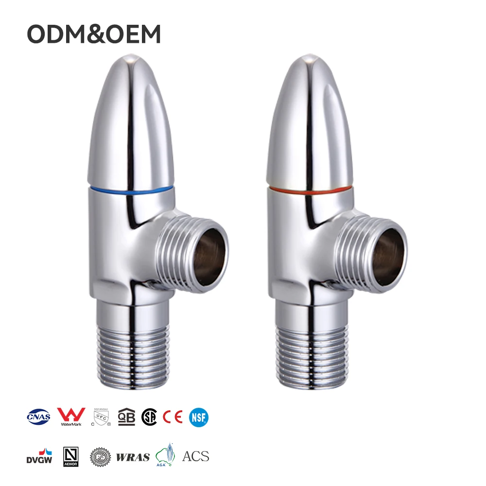 Red and blue brass leak-proof explosion-proof large flow angle valve hot and cold universal toilet water heater surface PN10
