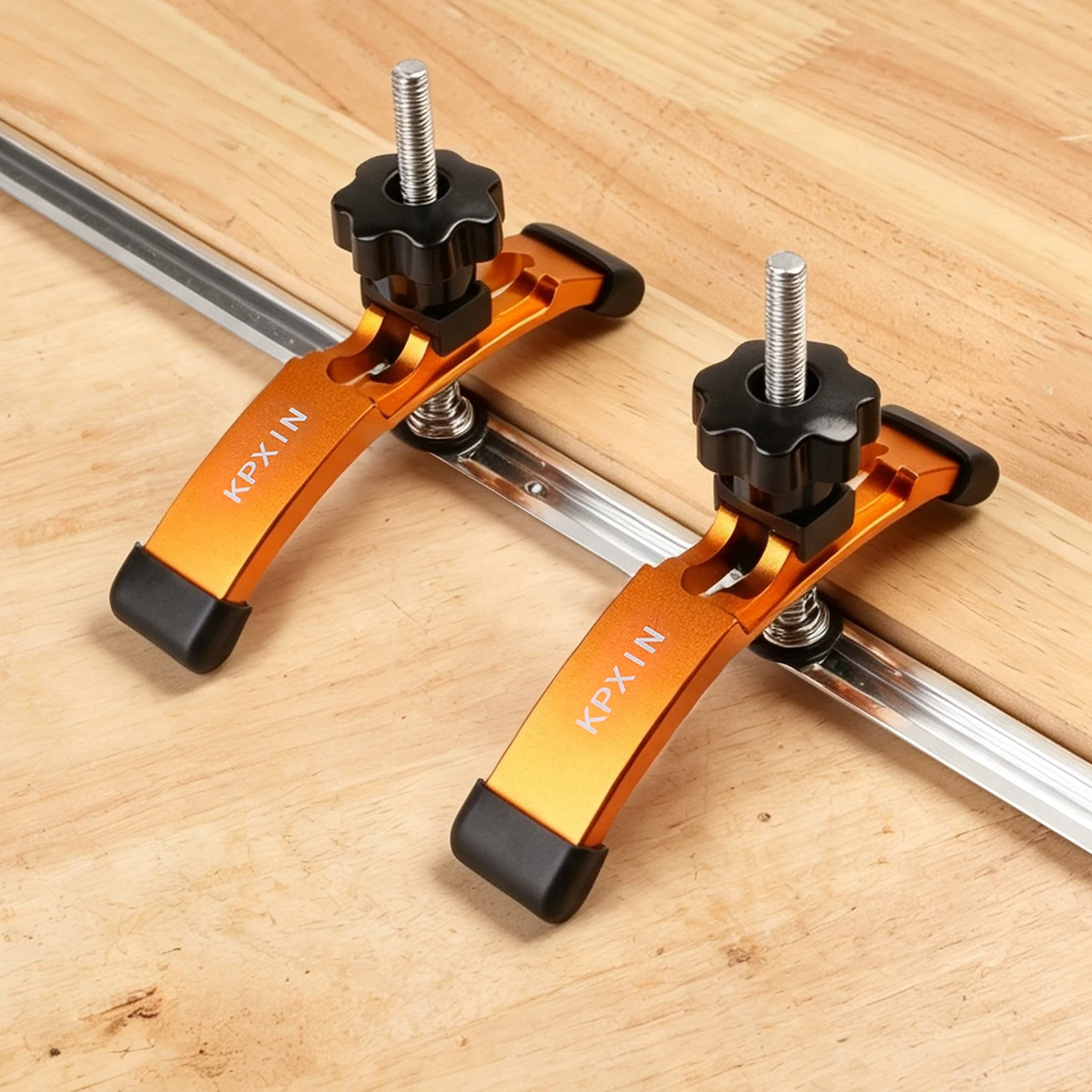 4-teiliges T-Nut-Halteklemmen-Set, 5-3/8 Zoll T-Nut-Klemmen-Set, 3-Positionen-Nut-Einstellklemmen für Holzbearbeitung, Werkstatt, DIY-Werkzeuge – Detail 5