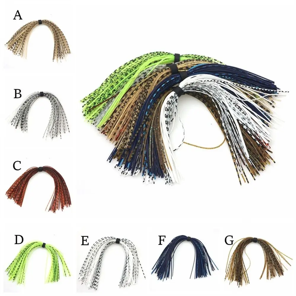 44 Strands Baitfish Silicone Skirts Fly Tying Material Mixed Color Buzzbaits Spinner Barred Color Glitter Jig Squid Skirt - view 6