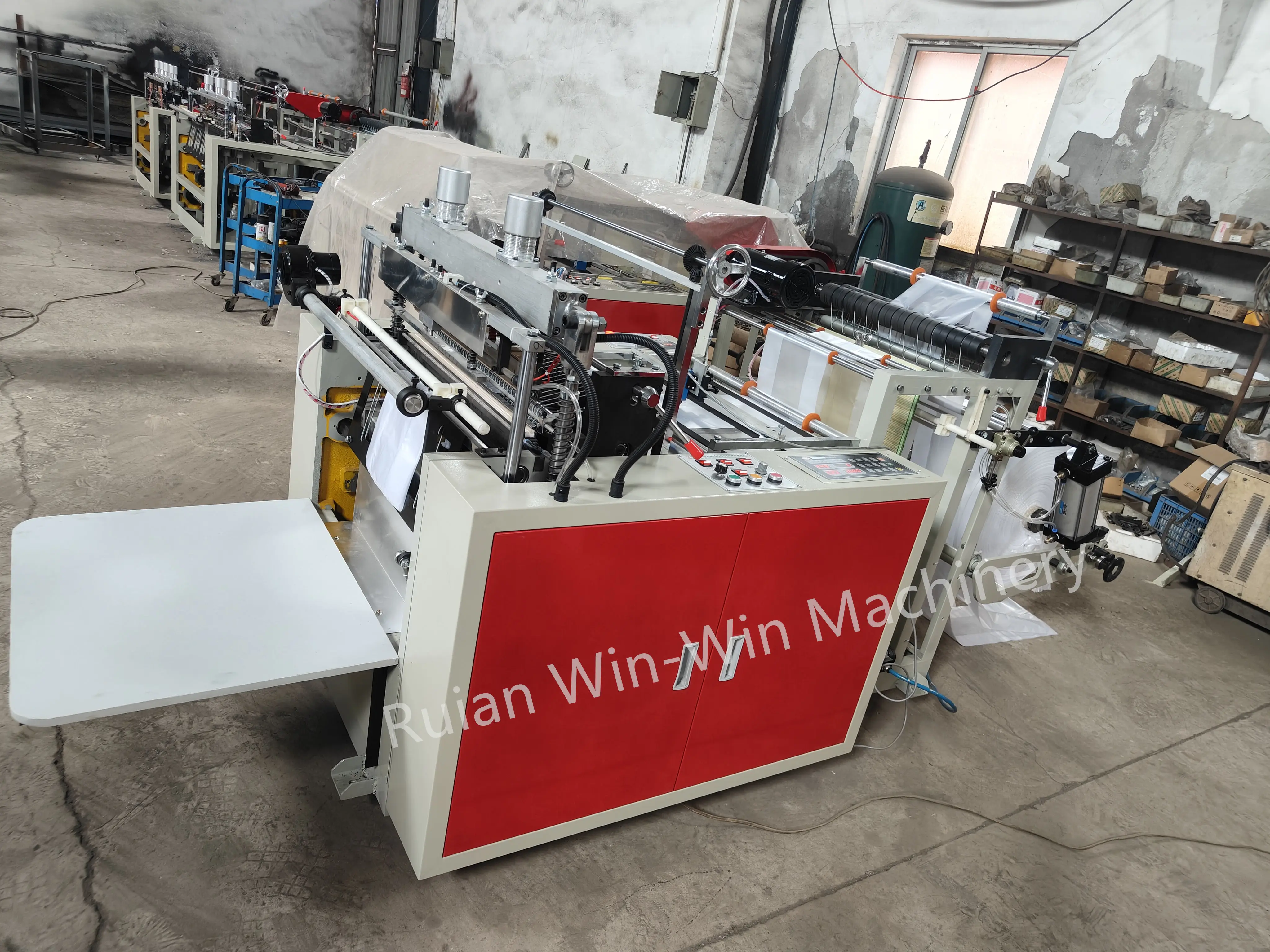 DFR600  PE Plastic Hot Sealing Hot Cutting Bottom Sealing T-shirt Bag Making Machine