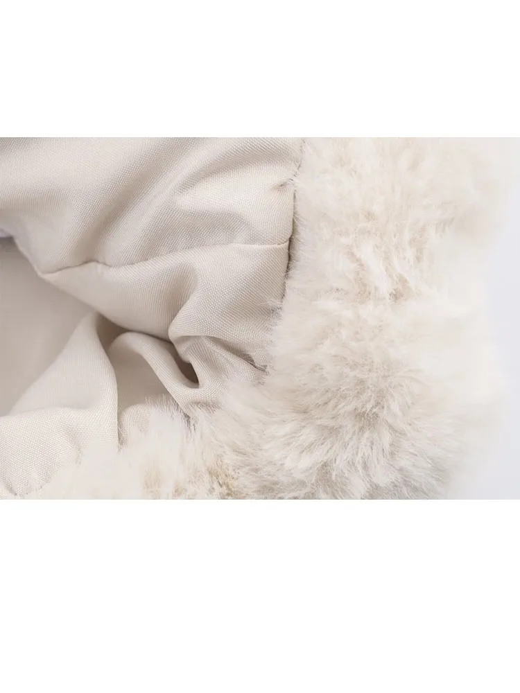 HH femmes hiver nouvelle mode à capuche fausse fourrure effet gilet tempérament féminin décontracté polyvalent chaud fermeture éclair haut sans manches