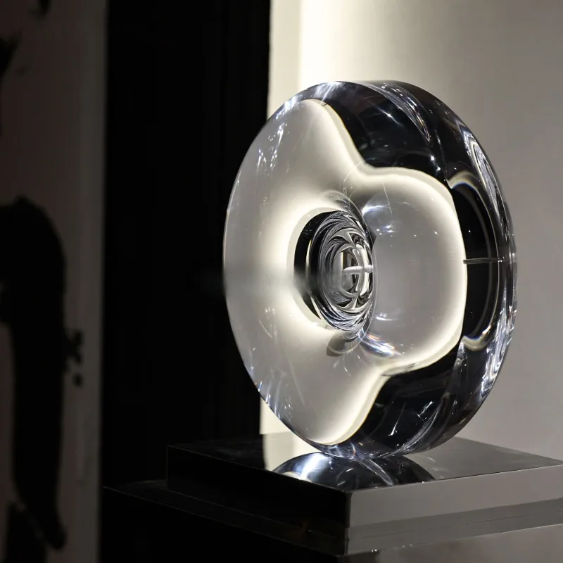 Luxury transparent acrylic, solid round art statue ornament, handmade elegant handicrafts sculpture hotel home decoration