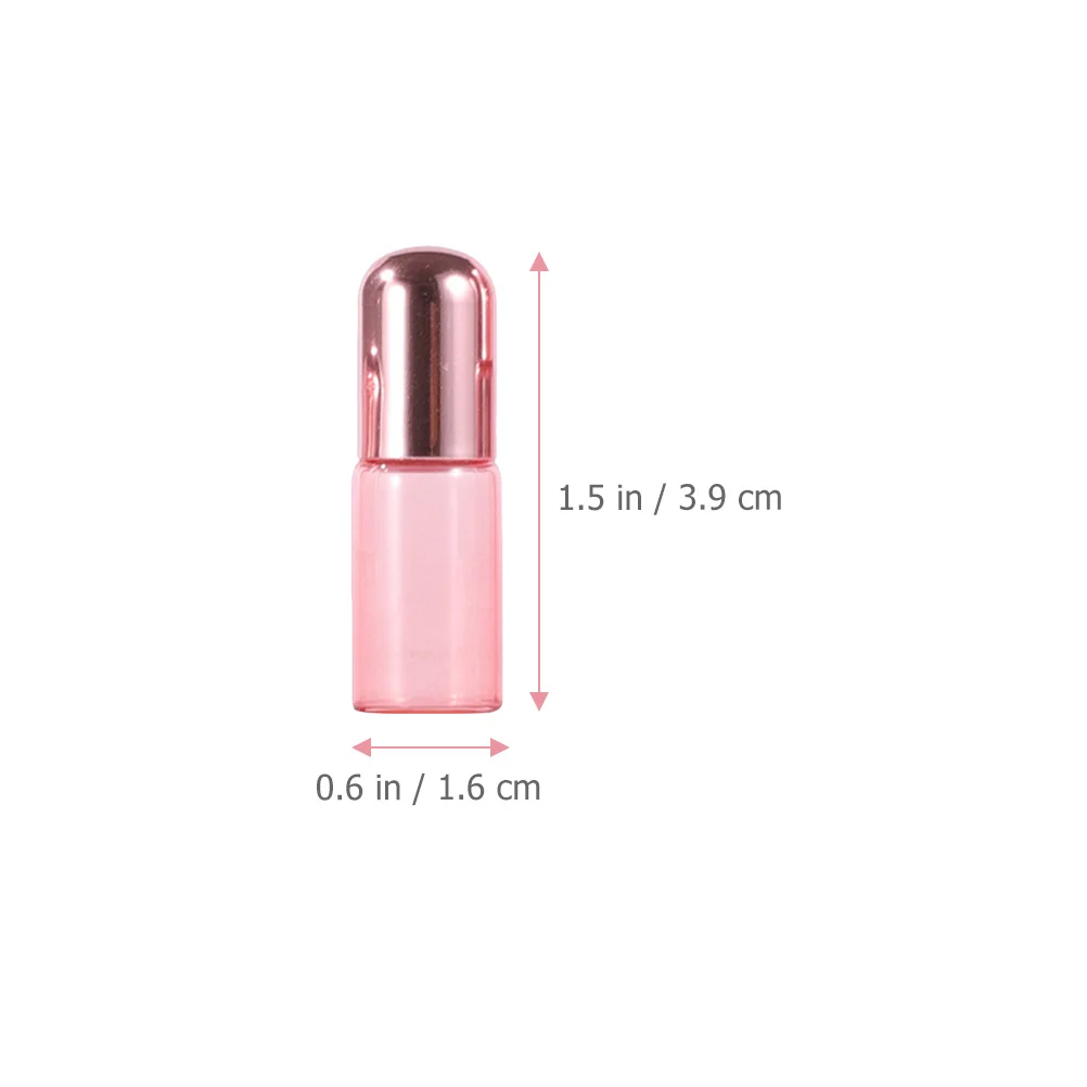 Flacons à bille rechargeables de 2 ml, 10 pièces, en verre doré rose, contenants d'huile essentielle, compacts, anti-fuite, pour mélanges de parfum, aromathérapie