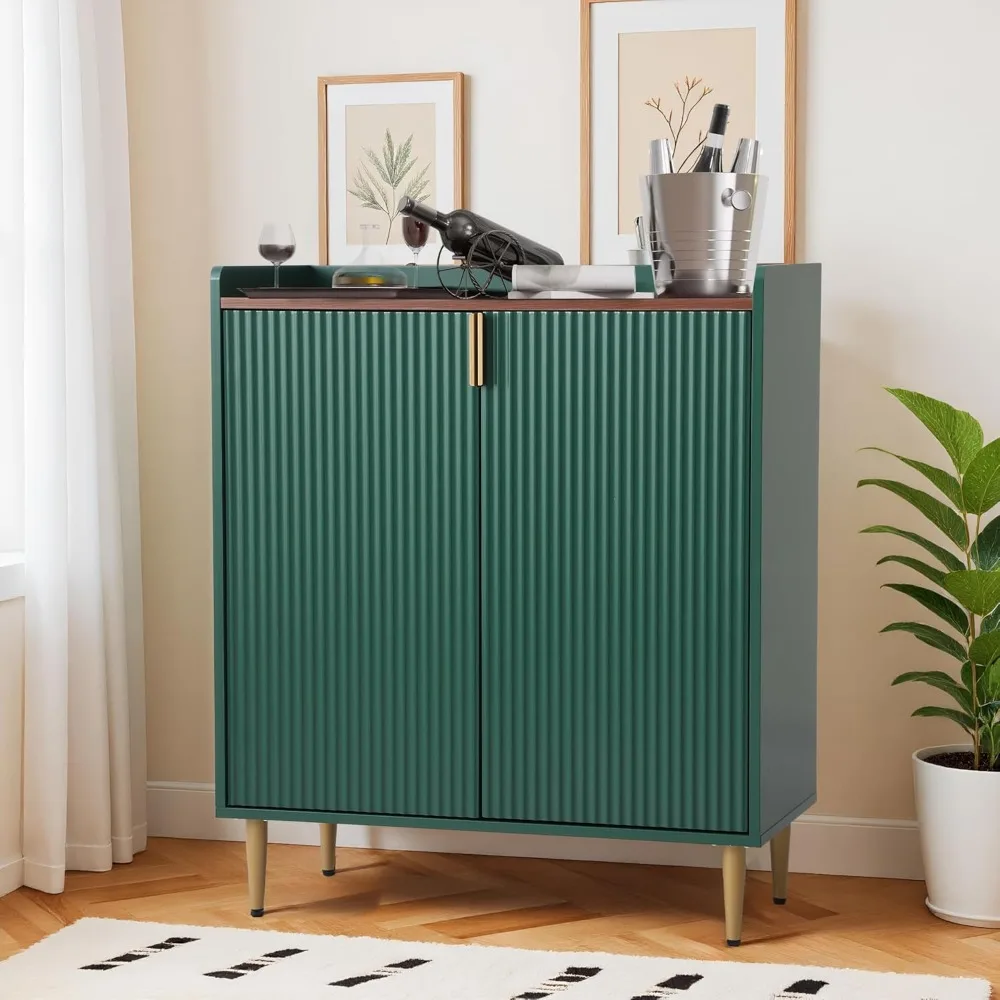 Credenza per wine bar, credenza a buffet con portabottiglie e stazione per bar caffè, ripiani regolabili, portabicchiere e portaoggetti