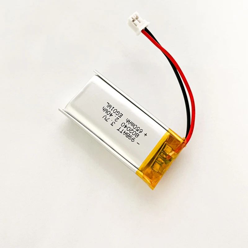 802040 Lithium Battery 650mAh 3.7V Li-Polymer Battery Rechargeable for Beauty Instrument Massage Stick Toy Light Reading Pen LED