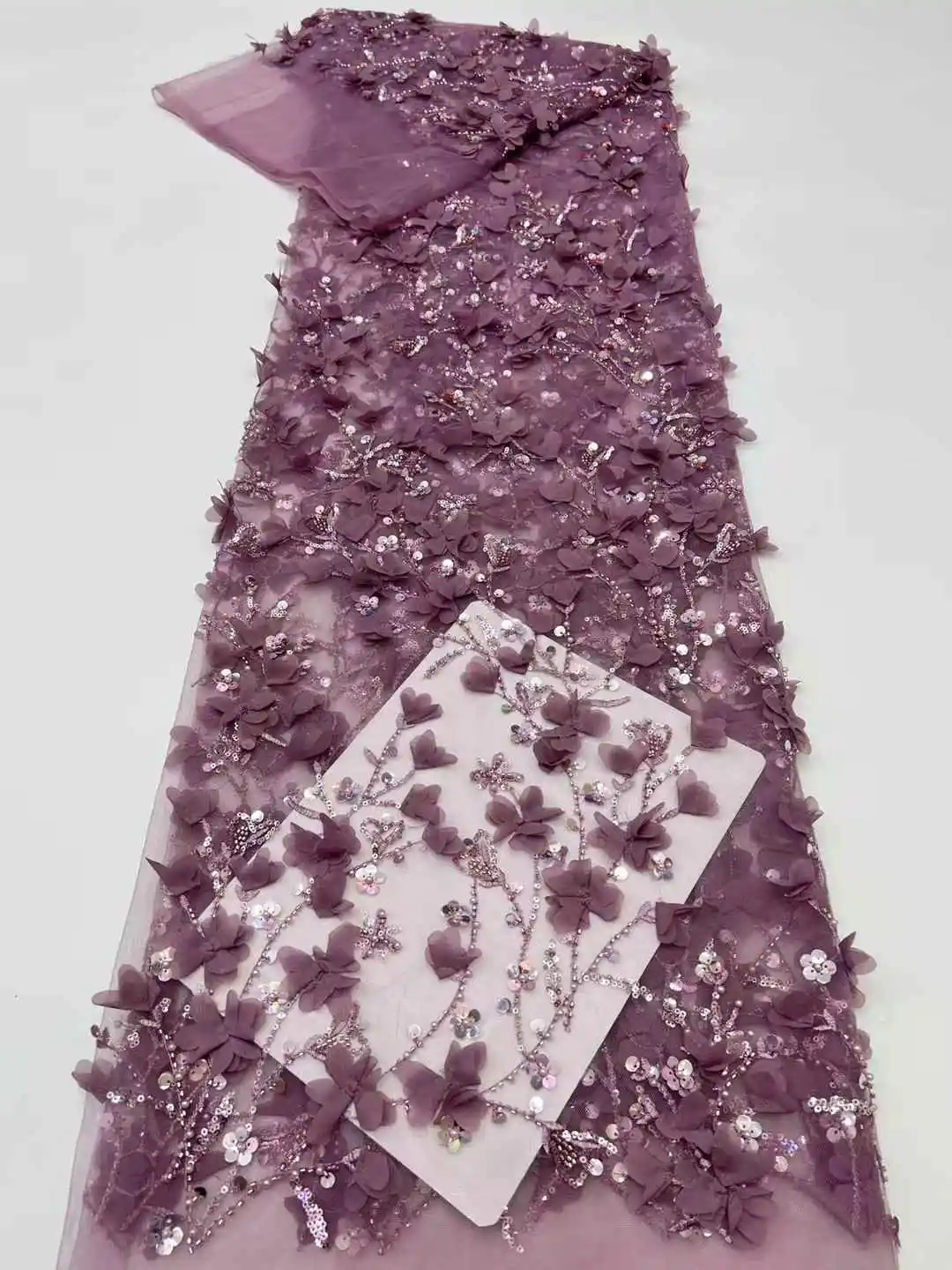 African Mesh Lace Fabric Sequins Latest Design Nigeria French Mesh Tulle Lace Fabric For Women Wedding Dresses Sewing