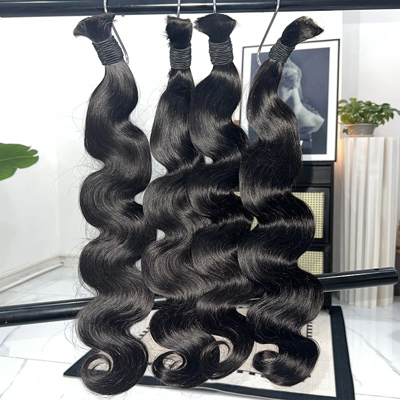 No Weft Bulk Body Wave Braiding Human Hair for Boho Braids 100% Unprocessed Raw Human Hair Extensions Vietnamese Hair 100G/1pc