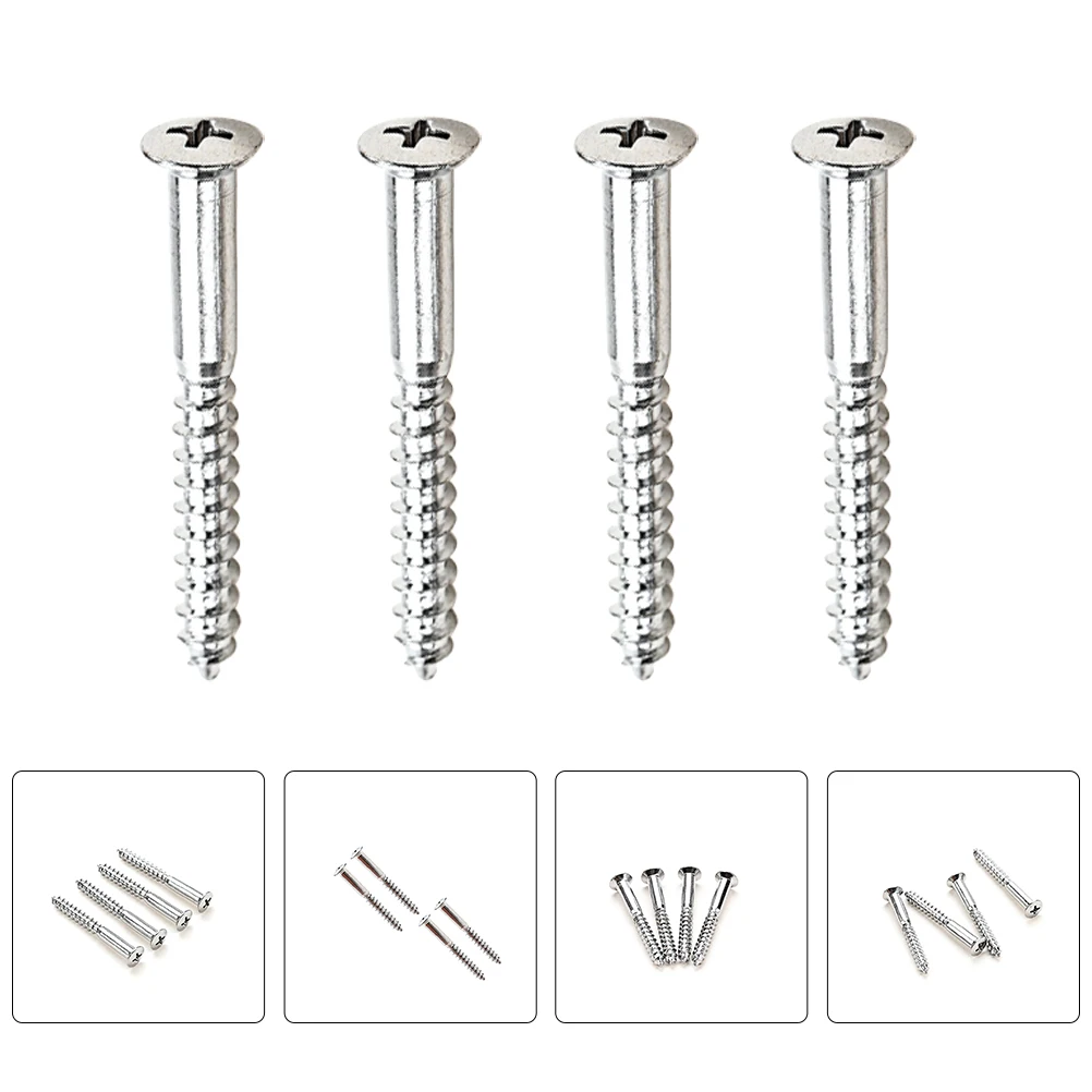 

4Pcs Guitar Neck Plate Screws Metal Replacement Electric Guitar Bass Neck Mounting Plate Screws Accessories