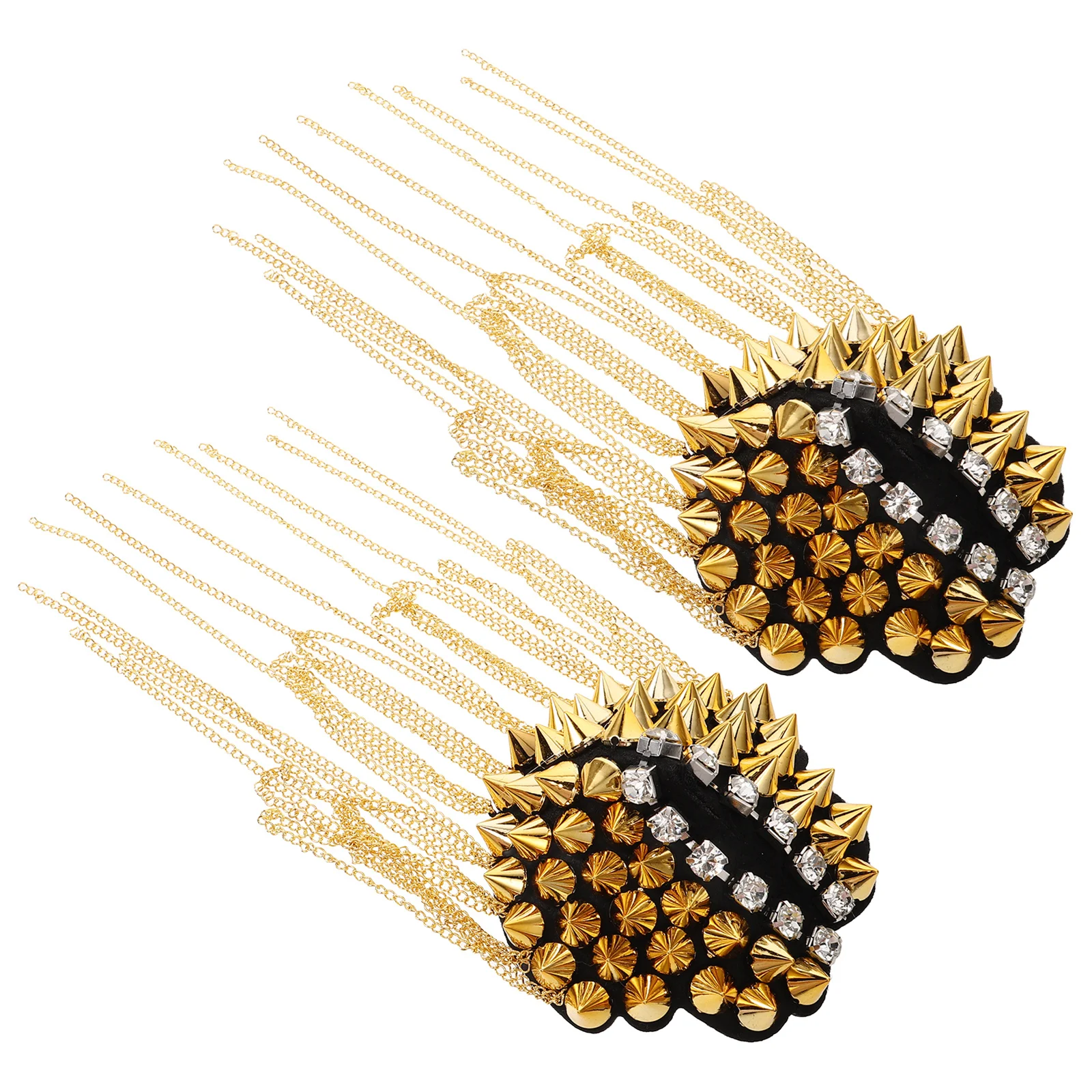 

2pcs Tassel Chain Shoulder Epaulette Vintage Metal Clothing Accessories Uniform Decor Diy Costume Jewelry For Women Men