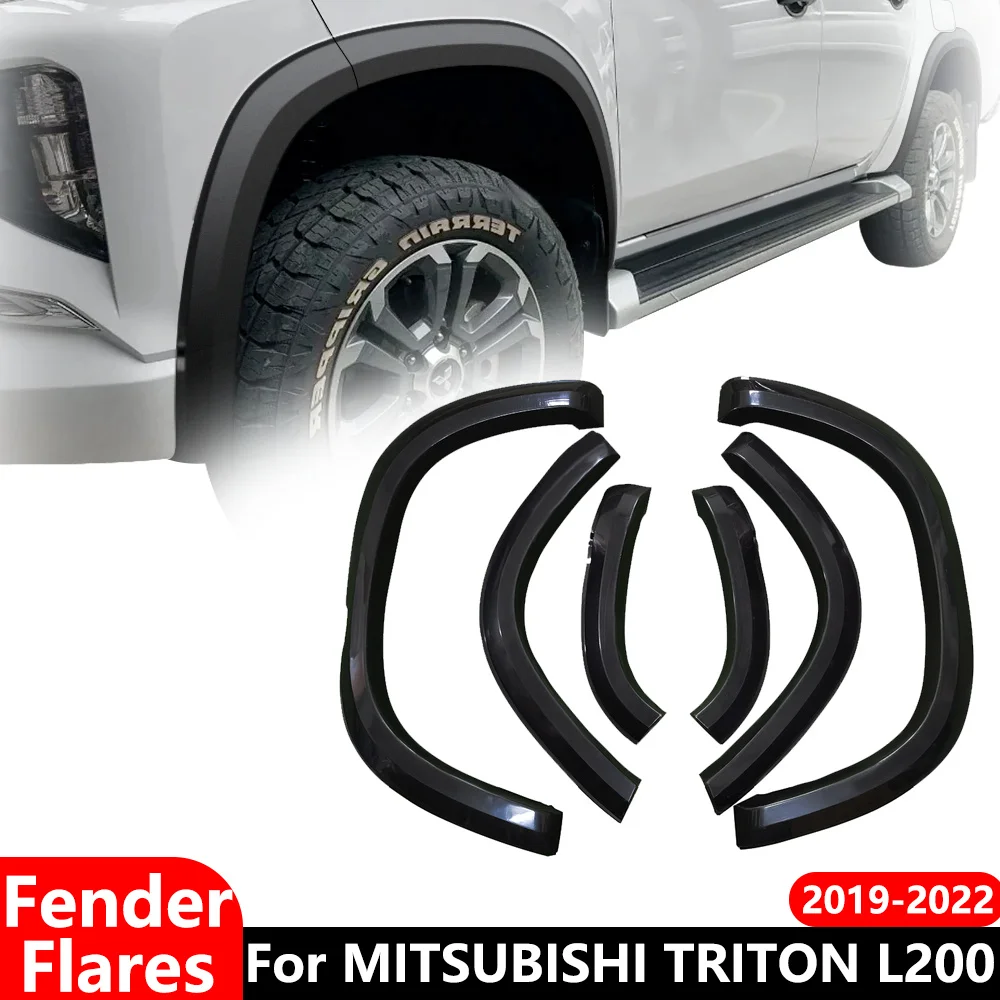 Car Accessories Auto Part Slim Fender Flares for Mitsubishi Triton L200 2019 2020 2021 2022 Truck Fender Mudguard Wheel Arch