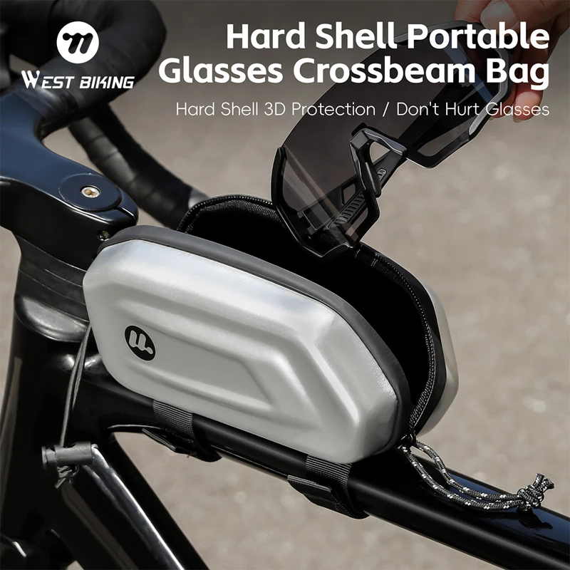 

﻿ Велосипедная сумка WEST BIKING, портативная сумка для очков с перекладиной, сумка для велосипеда, мотоцикла, водонепроницаемая сумка для хранения в твердом корпусе, аксессуары