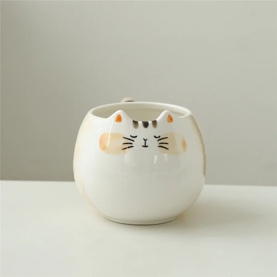 1pc cute ceramic cup, cat shaped mug, 380ml/13oz milk, coffee, and water cups