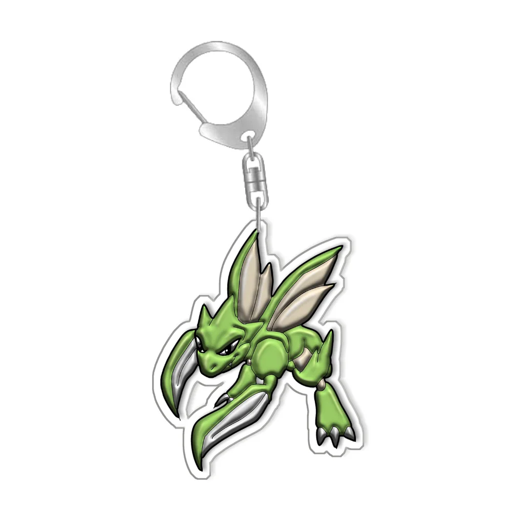 Pokemon Magikarp Scyther Gengar Dragonite Alakazam DIY Acrylic Keychain Pendant Anime Classics Game Collection Toy Gift