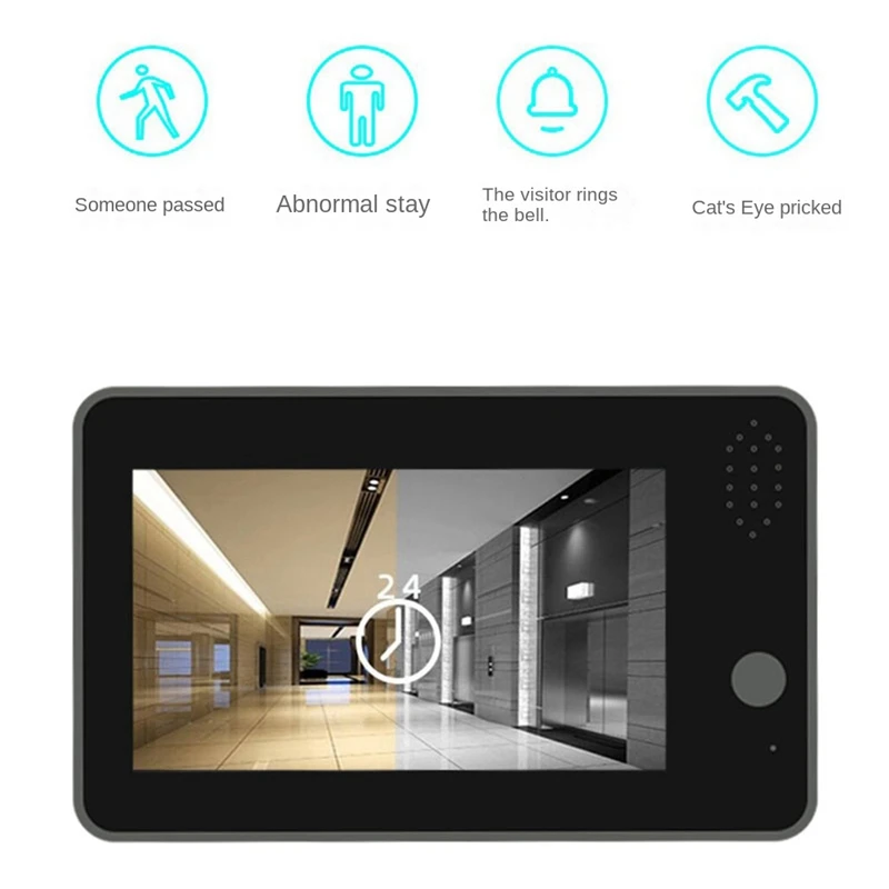 Tuya Smart 1080P Wifi Door Bell Peephole Camera Viewer Plastic+Metal Tuya Smart Door Bell 4.3In FHD Video Doorbell