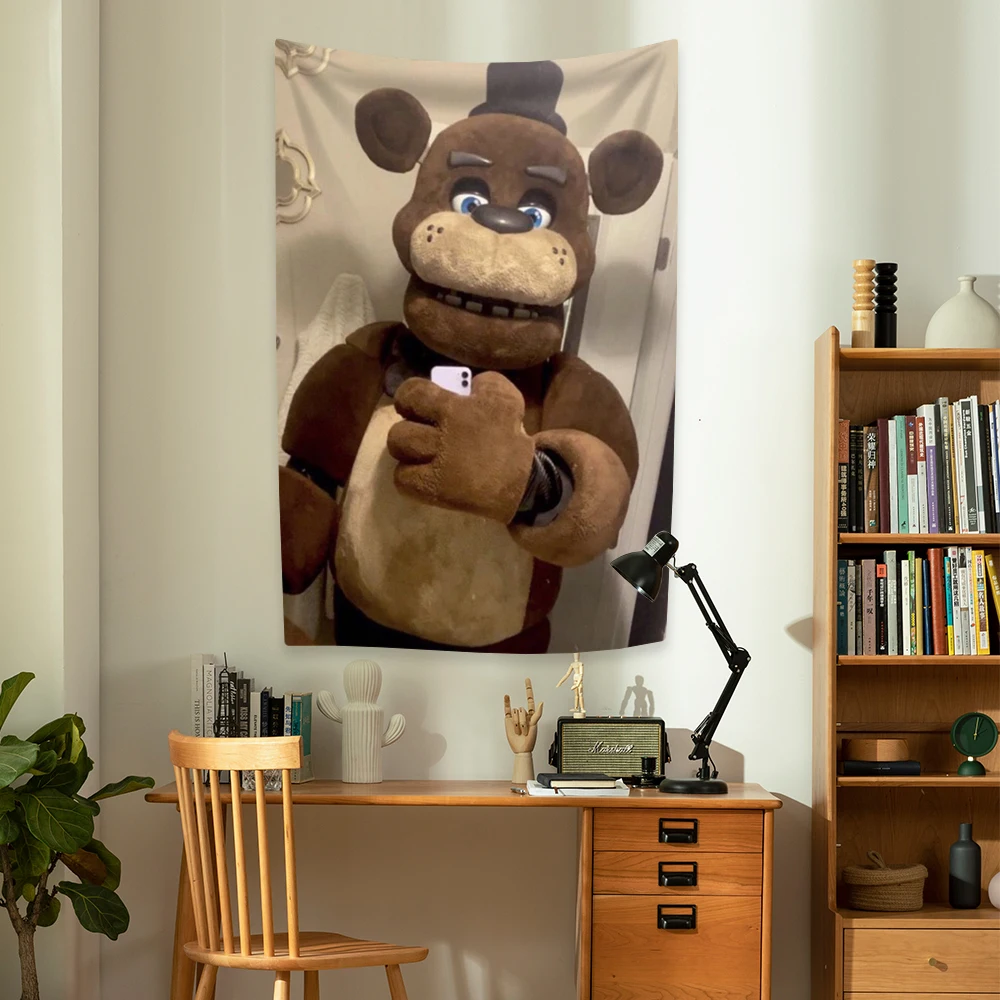 Classic Bear Game Tapestry Fnaf Prints Large Fabric Home Decor Wall Hanging Bedroom Living Room Background Friends Gift