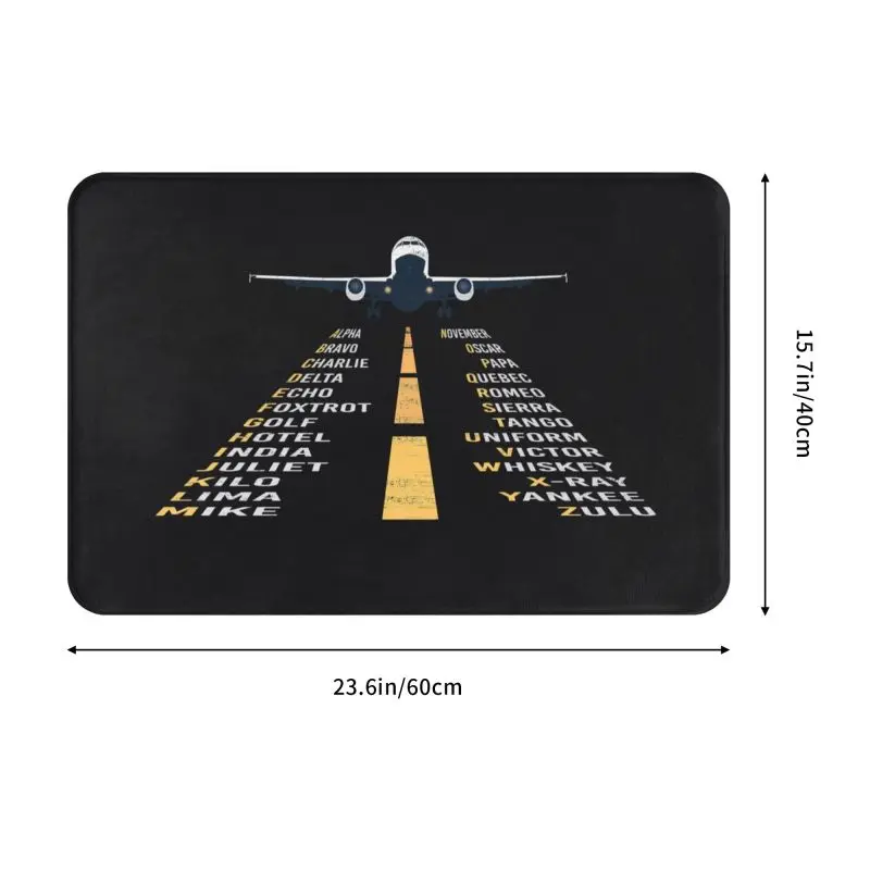 Phonetic Alphabet Pilot Cadet Airplane Art Doormat Entrance Bath Kitchen Floor Door Mat Aviation Plane Garage Rug Carpet Footpad