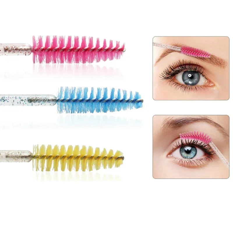 Großhandel 100 Stück Mascara Spoolies Einweg-Wimpern- und Augenbrauenpinsel für Salon, Verlängerung und Make-up, Wimpernverlängerungszubehör