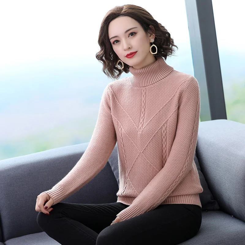 

Women's Wool Sweater Base Shirt2025New Loose Versatile High Neck Sweater for Women, Thickened Inner Wear for Autumn and Winter