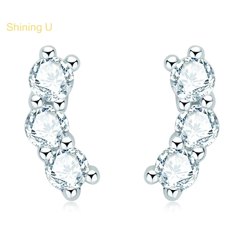 

Shining U S925 Silver D Color Moissanite Gems Stud Earrings for Women Fine Jewelry Gift