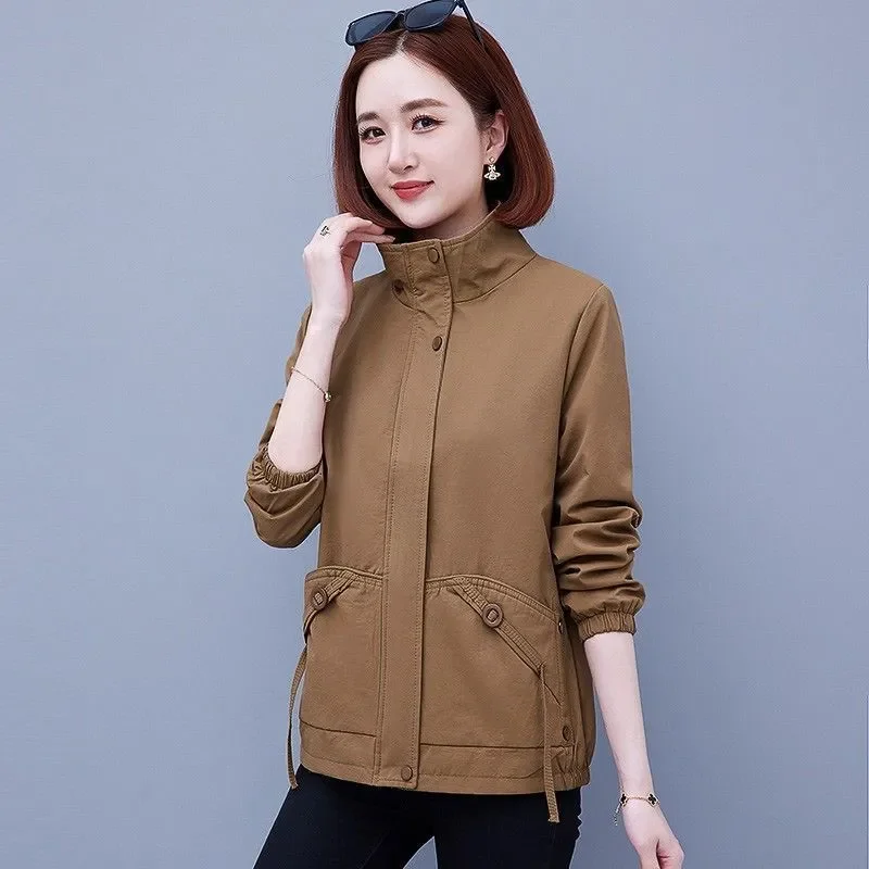 

Женская модная осенняя куртка для мамы, короткое пальто, корейский плащ, кардиган, повседневные весенне-осенние топы