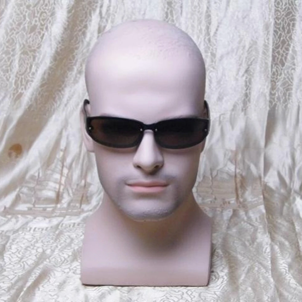 

Male Mannequin Model Head Manikin Men Human Hair Wigs Hat Accessory Salon Glasses Necklace Display