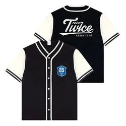 KPOP TWICE READY TO BE Tour Baseball Jersey T-shirt Momo Sana Mina Jeongyeon Tzuyu Jihyo Short Sleeve Graphic Tees KPOP Clothes