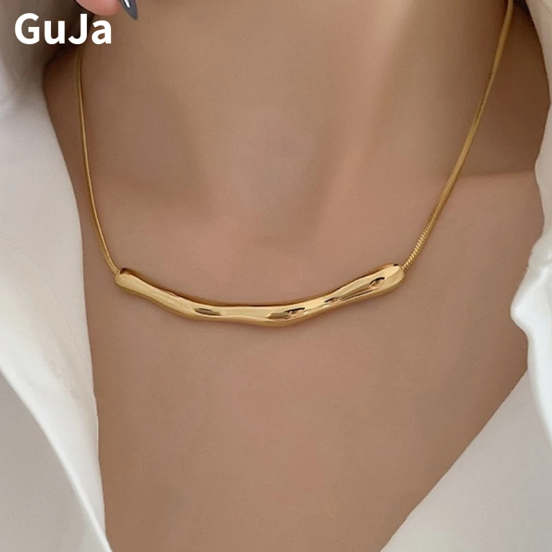 

Fashion Jewelry Vintage Temperament Irregular Metal Pendant Gold Color Chain Necklace For Women Accessories Gifts Hot Selling