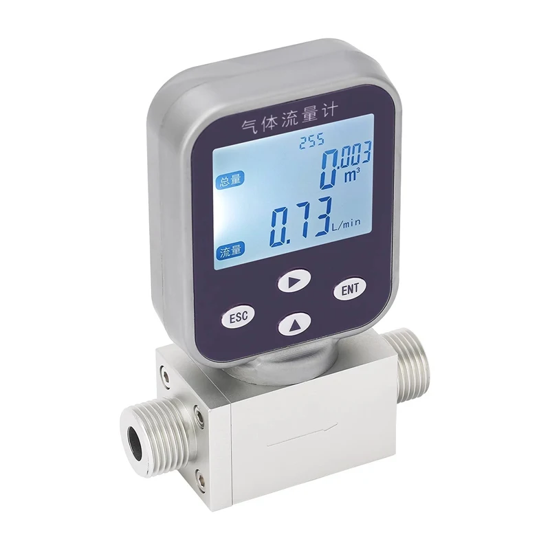 مقياس تدفق كتلة الهواء الرقمي الحراري المحمول عالي الدقة 0-300SLPM مخصص OEM يدعم الغاز المتوسط