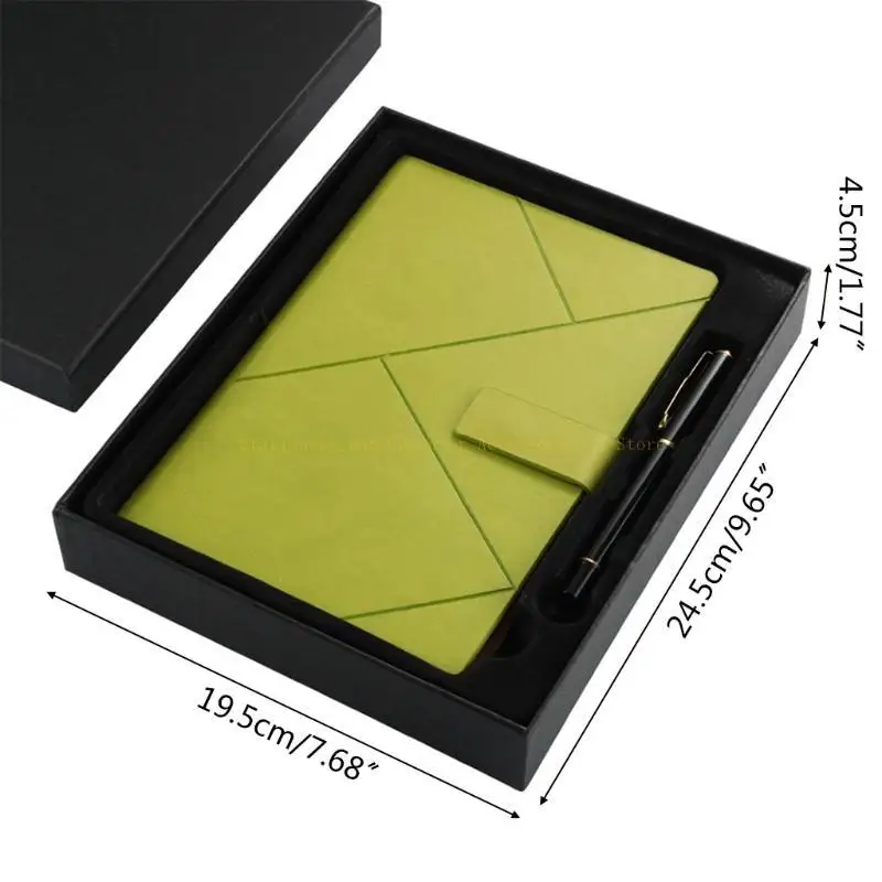 Luxurious Leather Office Journal Notebook Business Daily Planner Notepad Pen Set