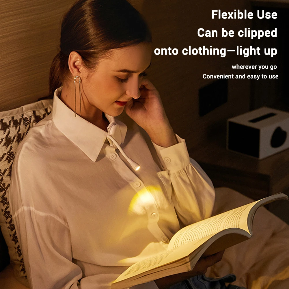 Abs Mini Oplaadbare Leeslamp Oogzorg Leeslamp Voor Boeken In Bed Flexibele Zwanenhals Clip Op Licht Voor Boekenliefhebbers