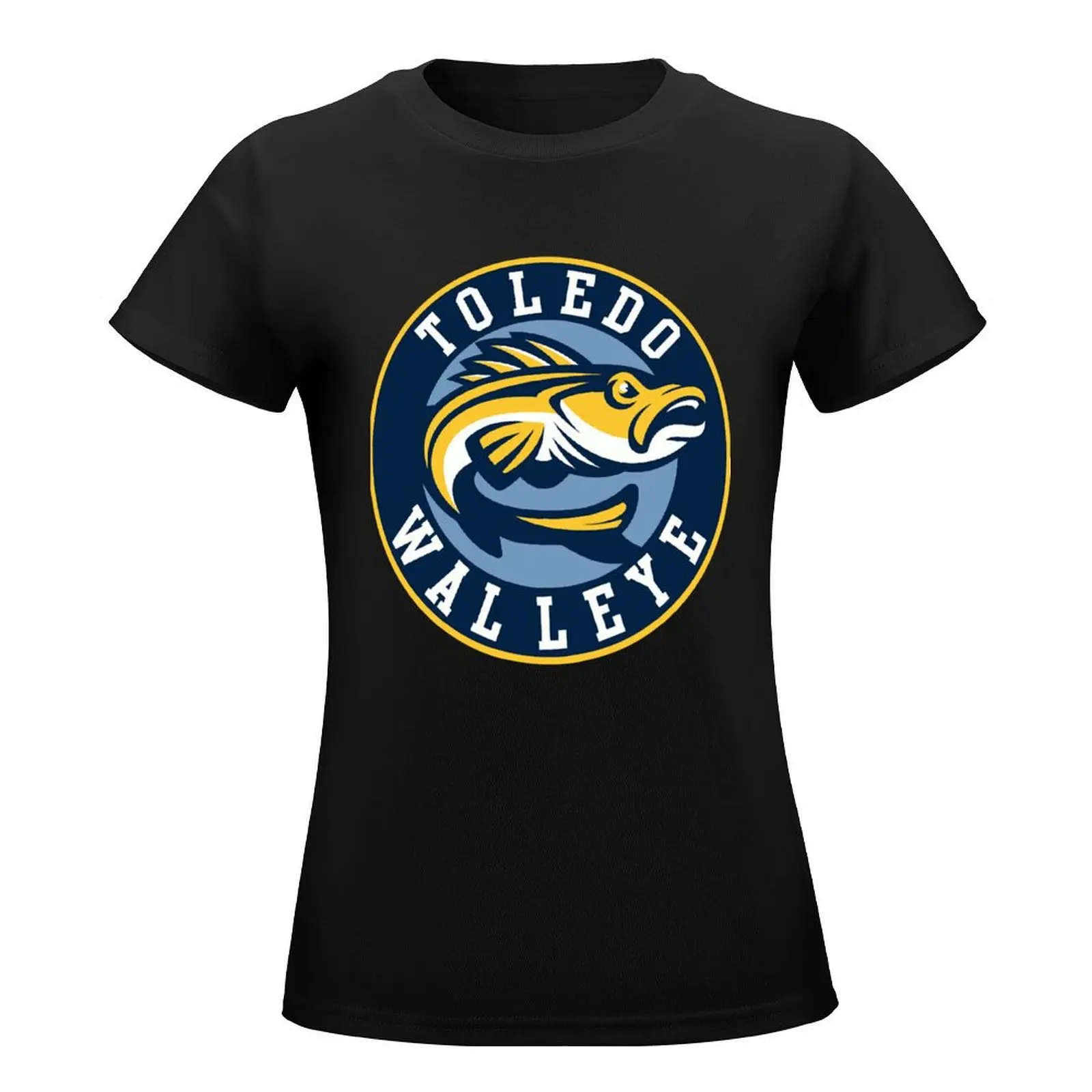 TOLEDO WALLEYE Hockey Logo1 T-Shirt blacks animal print shirt for girls tees ariat shirts for Women