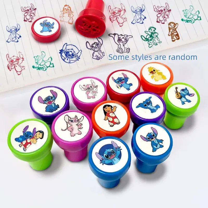 12PCS Cartoon Stitch Seal Gift Stitch Cartoon Pattern Seal Christmas Gift