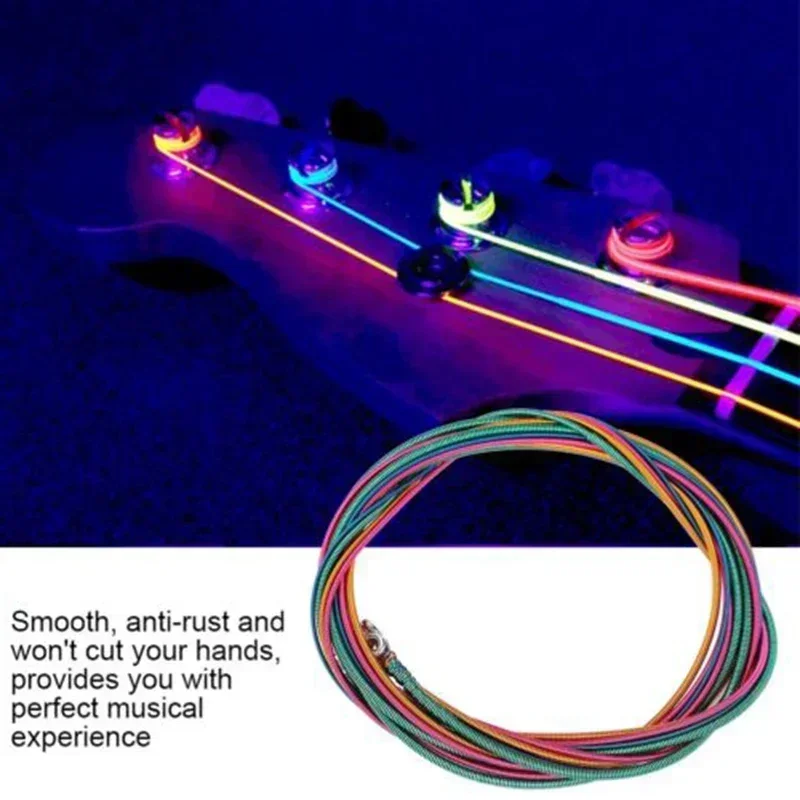 Jeu de cordes pour basse électrique, 4 cordes colorées, en acier inoxydable, jauge de lumière. 046 à. 100, DIY, nouveauté