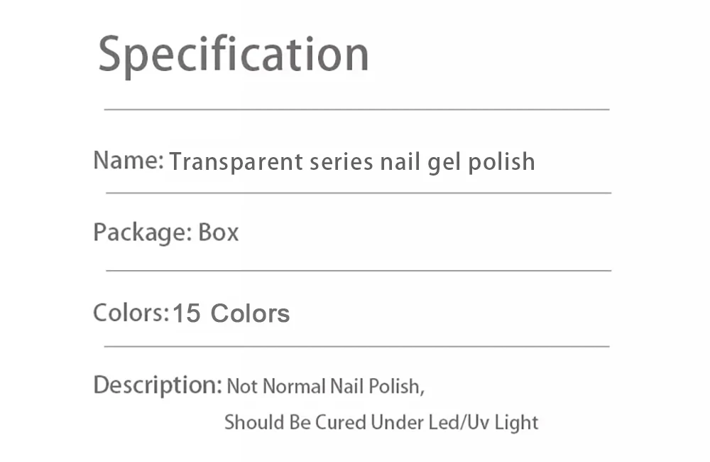 Vendeeni 15 Farben/Set Nude Pink Jelly Gel Nagellack Transparenter UV Soak-Off Gel-Lack Hautfarbener Gel-Lack mit Display – Detail 13