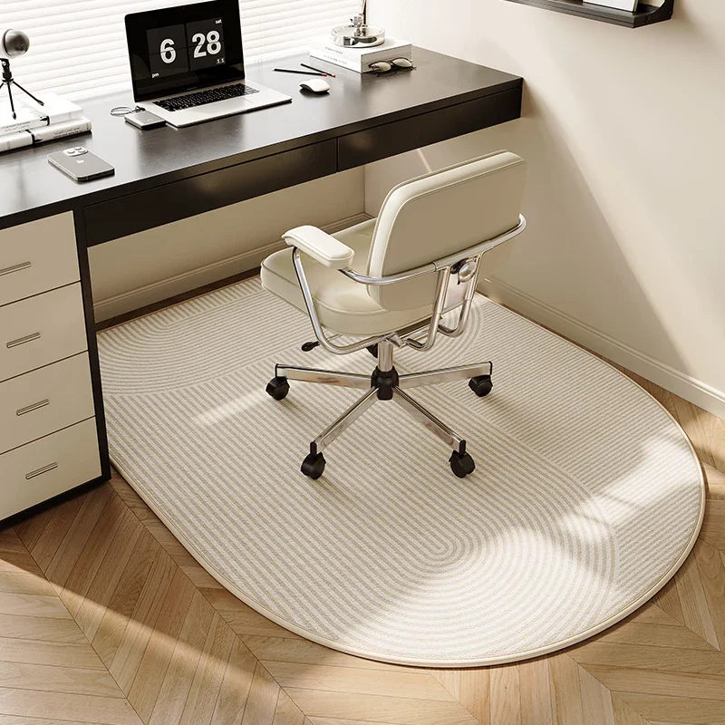 Chair Mat Non-Slip Rounded Floor Mat for Study Desk Carpet Computer Table Bedroom Living Room Table Chairs Round Rug TPR Bottom