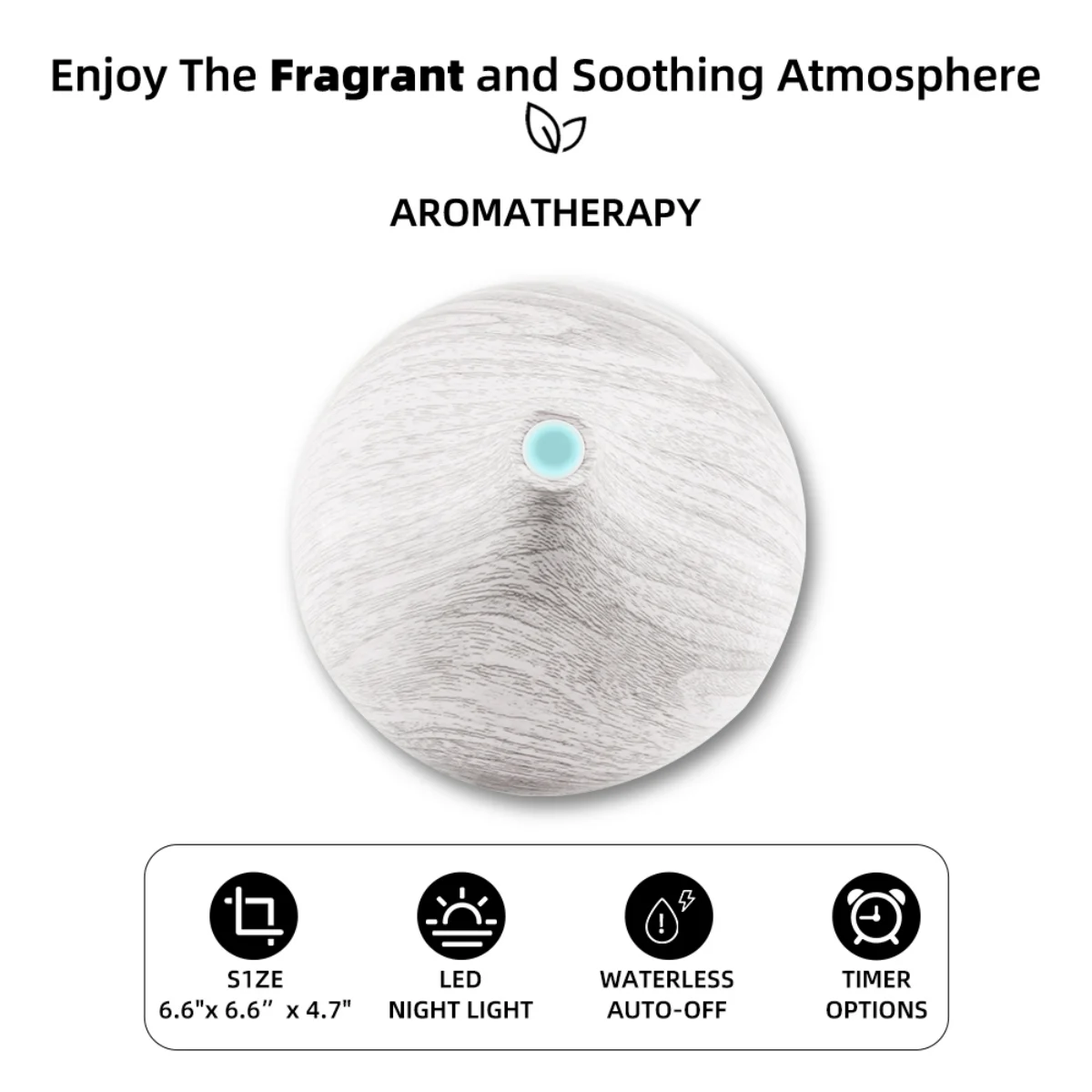 550ml Wood Grain Essential Oil Diffuser  Ultrasonic Humidifier with Remote & 6 Oil Bottles
