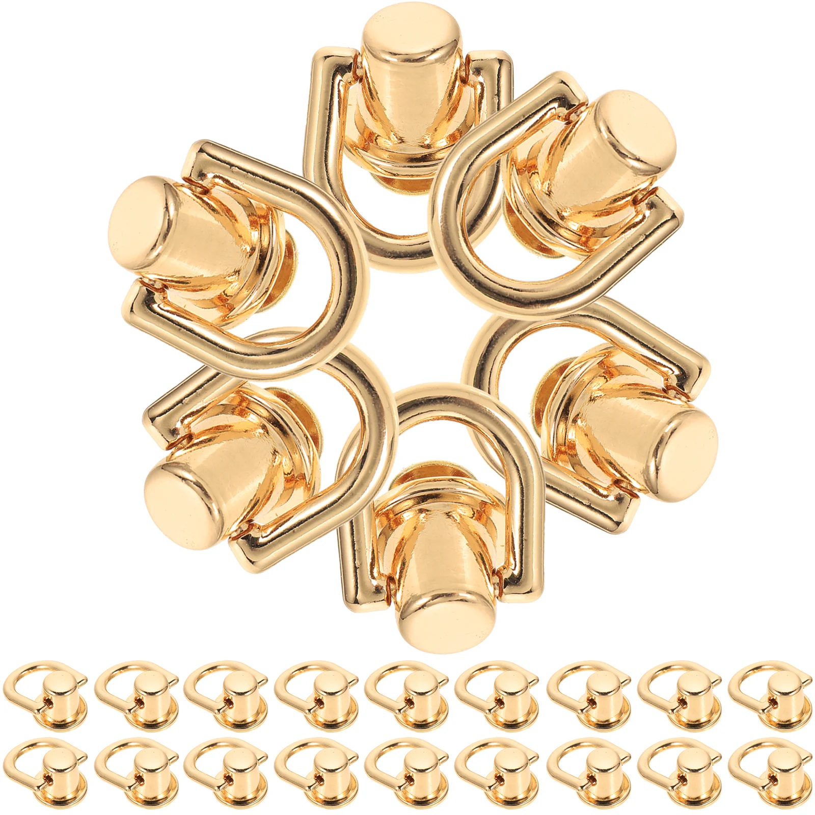 

40 set Metal Studs Screw Back D Ring For Diy Craft Belt Bag Hardware Fasteners Case Parts Handbag Supplies Studs