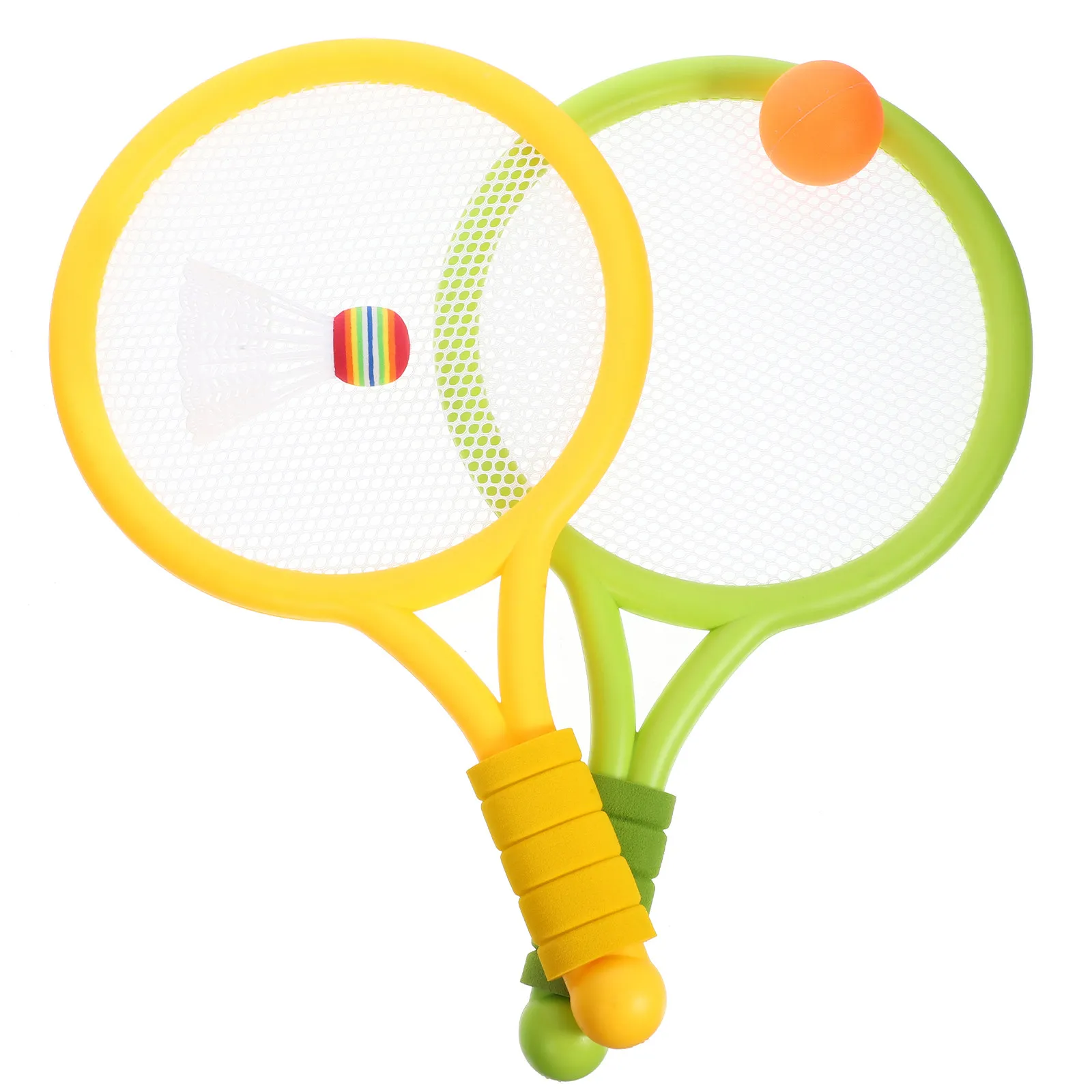 

1Pair Tennis Racket Set Lightweight Plastic Racquets with Training Balls for Beginners Outdoor Sports Practice Equipment