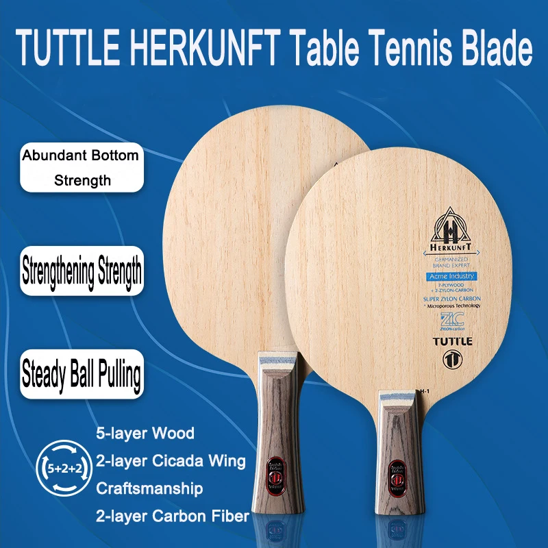 TUTTLE HERKUNFT Table Tennis Blade 9-layer Strong Strength Steady Ball Pulling Ping Pong Bottom Plate for Beginner's Advanced