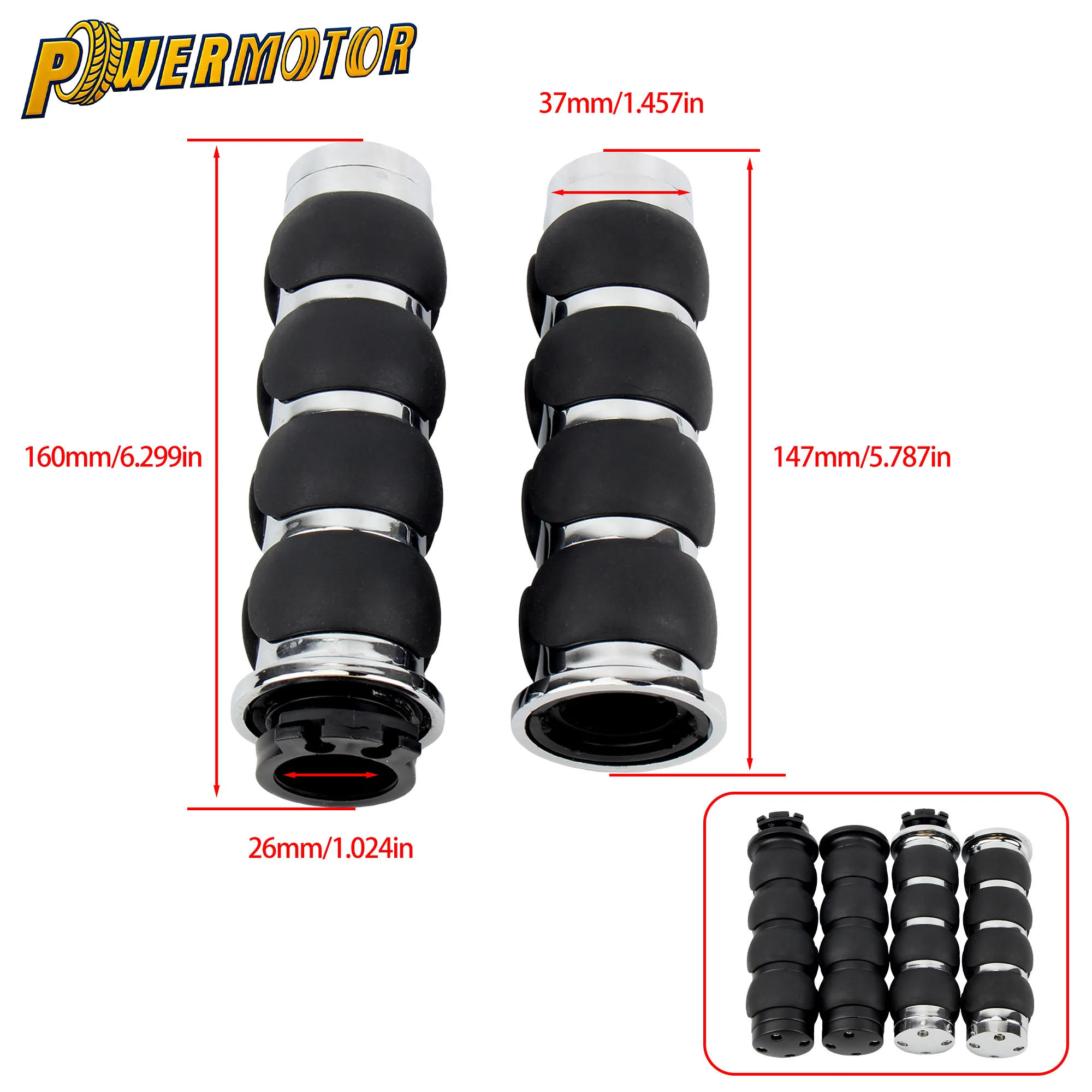 

7/8'' /1'' Hand Grips Motorcycle Handle Bar for Harley Honda Yamaha Universal Cafe Racer Aluminum Rubber Handle Grip Accessories