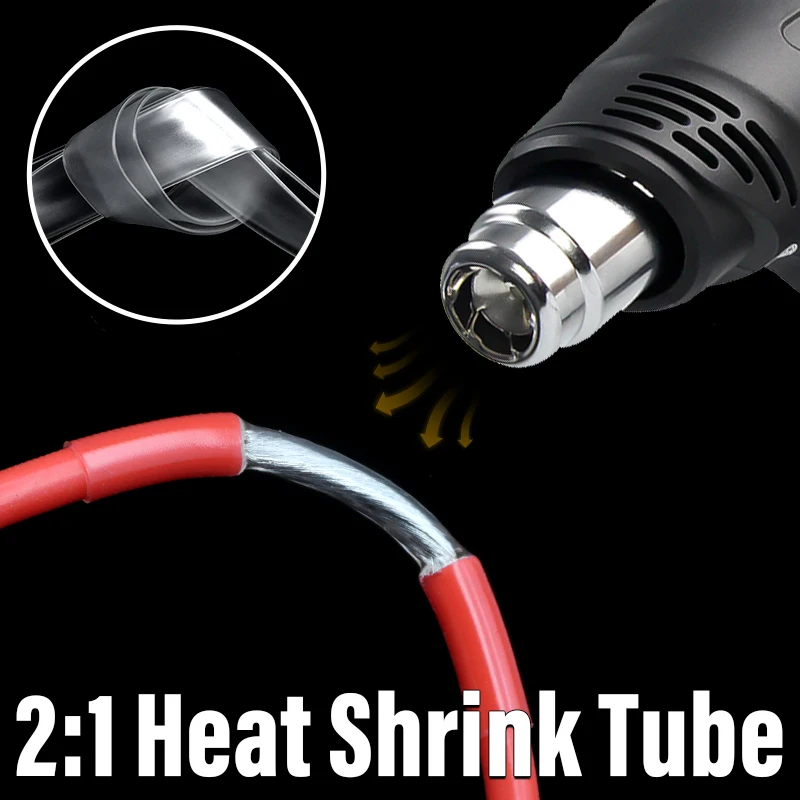 1/2/5M Transparent 2:1 Heat Shrink Tube Dia 1mm~80mm Polyolefin Shrinkable Assortment Tube Insulation Cable Sleeving Sheath Wrap