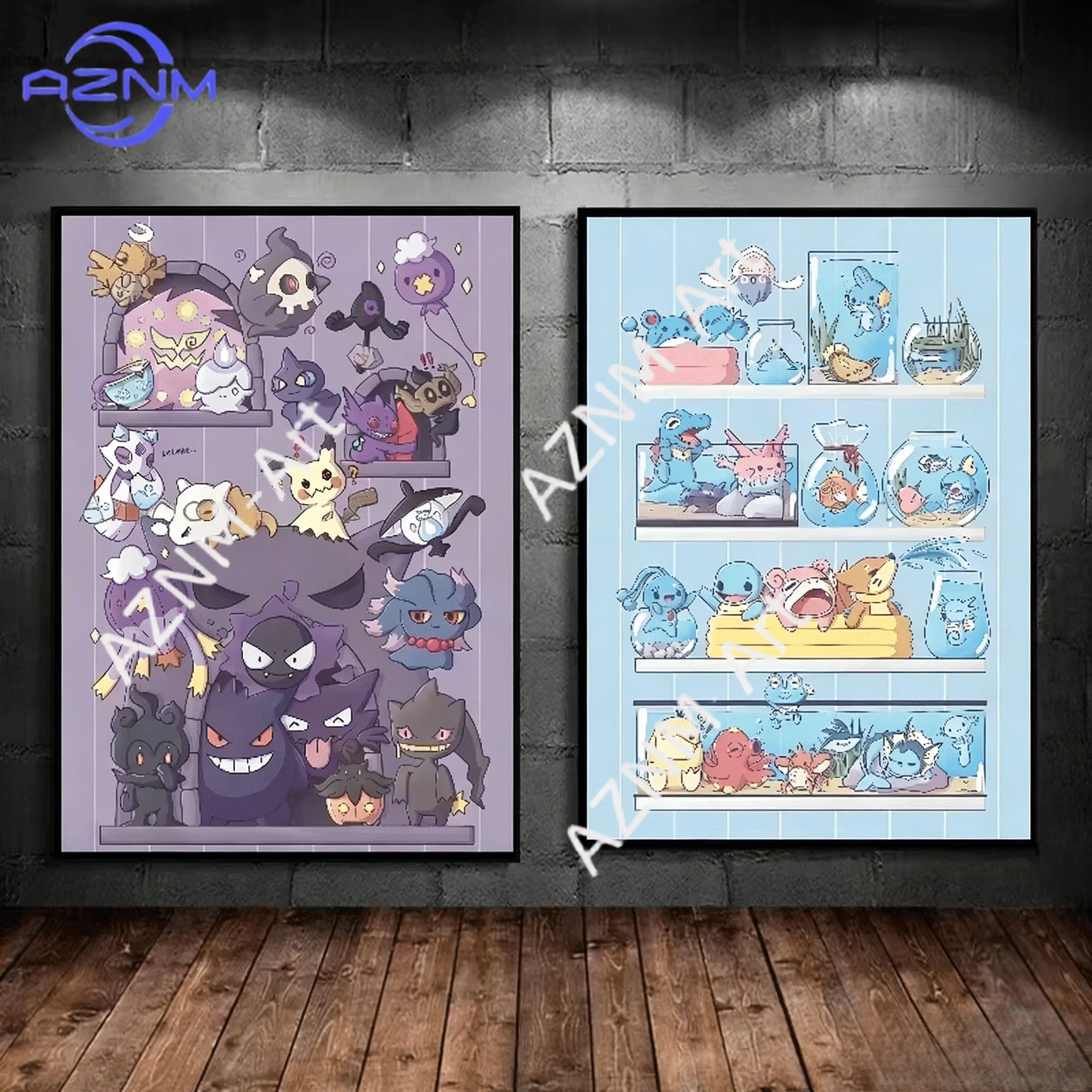 Pokemon Pikachu Charizard Gengar Bulbasaur Canvas Decoration Painting HD Poster Anime Style Picture Wall Art Home Decoration