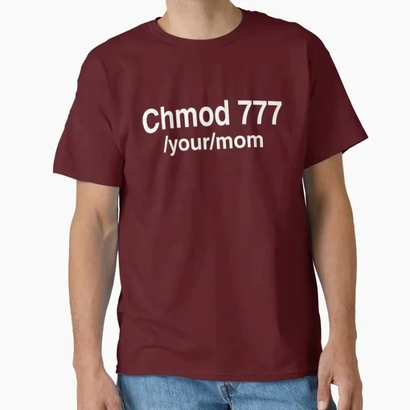 2025 new model Chmod 777 r Mom Funny Linux Sys Admin Engineer Humor Gift T-shirt for Developer Software Programmer Large Size To