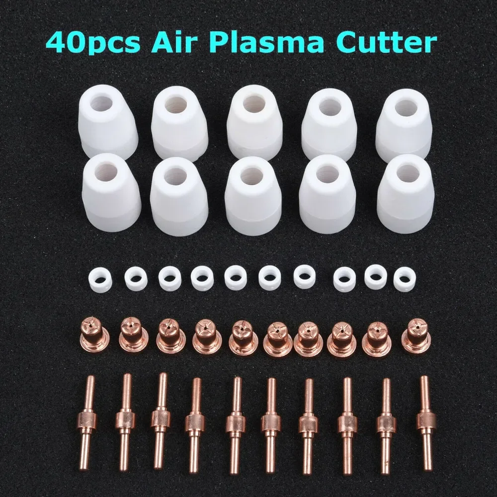 40pcs Plasmas Ceramic Nozzles Cutter For PT-31/LG-40 Torch CUT-40 50 Electrodes Tips