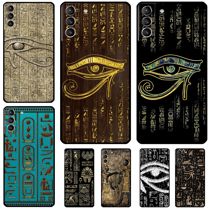 Sacred Eye of Horus Egypt Fresco Cover For Samsung Galaxy S24 Ultra S23 S22 S20 S21 FE S8 S9 S10 Plus Note 10 20 Ultra Case