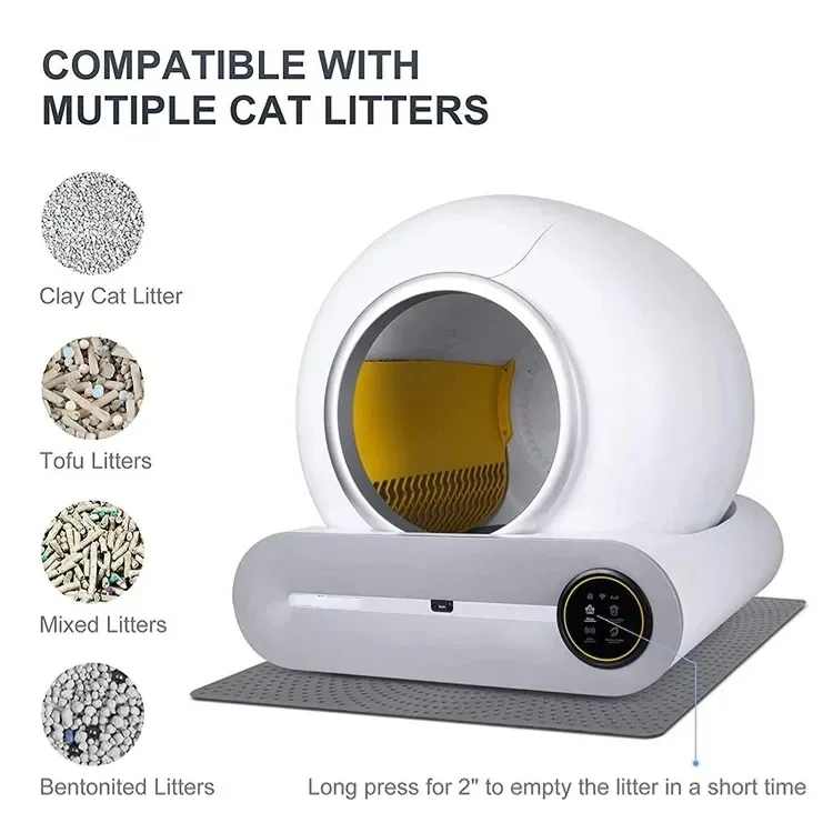 Grand bac à litière automatique pour chat, autonettoyant, fermé, intelligent, luxe