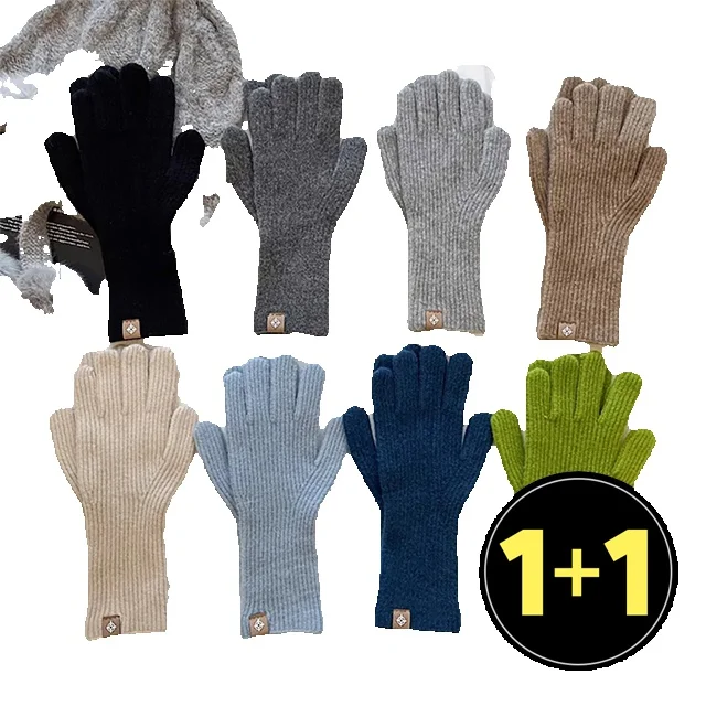 1 + 1 finger hole men's and women's gloves winter gloves smart phone touch gloves winter gloves