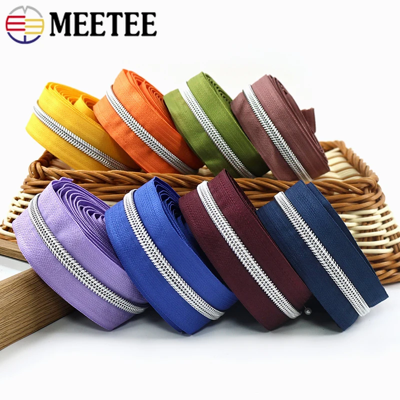 

5/10/20M 5# Color Nylon Zipper for Jacket Luggage Replace Zippers Bag Handbags Closure Zips Repair Kits DIY Sewing Accessories